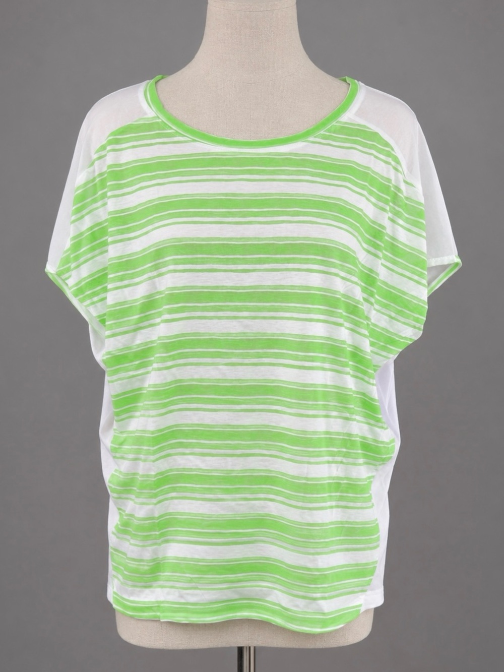 MINTY Neon Green Sheer Flowy Dress Shirt S